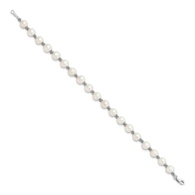 Sterling Silver Freshwater Cultured Pearl Round Bracelet – view 2