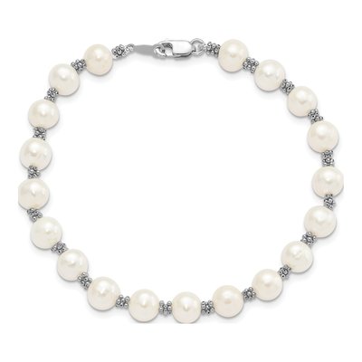 Sterling Silver Freshwater Cultured Pearl Round Bracelet – view 4