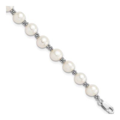 Sterling Silver Freshwater Cultured Pearl Round Bracelet
