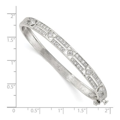 Sterling Silver CZ Hinged Bangle Bracelet – view 4