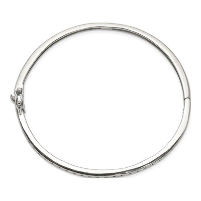 Sterling Silver CZ Hinged Bangle Bracelet – view 2