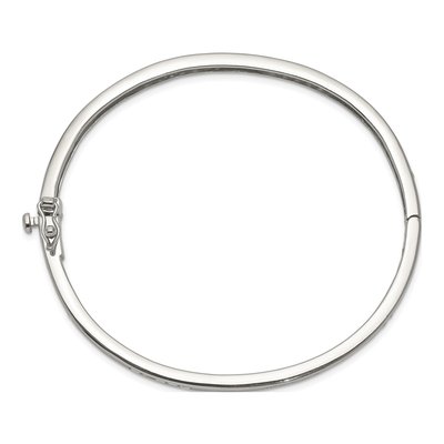 Sterling Silver CZ Oval Hinged Bangle Bracelet – view 3