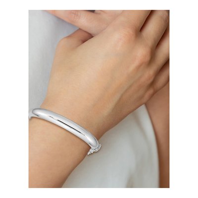 Sterling Silver Fancy Hinged Bangle Bracelet – view 5