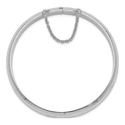 Sterling Silver Diamond-Cut Hinged Bangle Bracelet – view 3