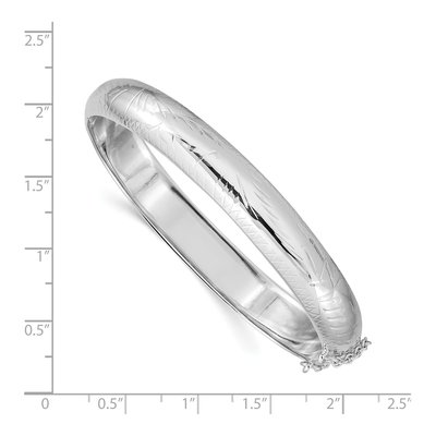 Sterling Silver Diamond-Cut Hinged Bangle Bracelet – view 4