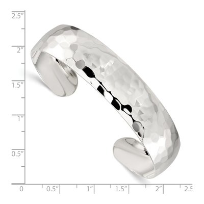 Sterling Silver Hammered Cuff Bracelet – view 4