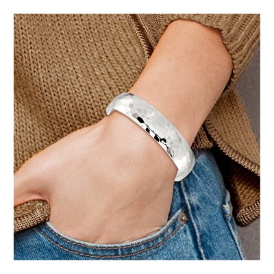 Sterling Silver Hammered Cuff Bracelet – view 5