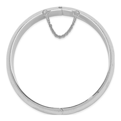 Sterling Silver Diamond-Cut Hinged Bangle Bracelet – view 3