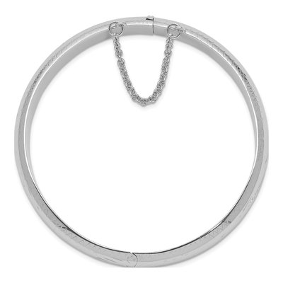Sterling Silver Diamond-Cut Hinged Bangle Bracelet – view 3