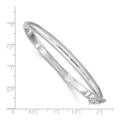 Sterling Silver Diamond-Cut Hinged Bangle Bracelet – view 4