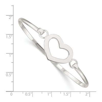 Sterling Silver Heart Bangle Bracelet – view 4