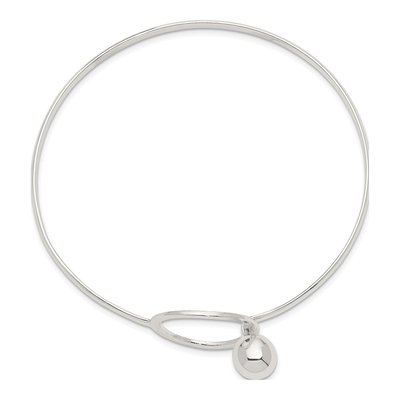 Sterling Silver Circle Bangle Bracelet – view 3