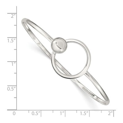 Sterling Silver Circle Bangle Bracelet – view 4