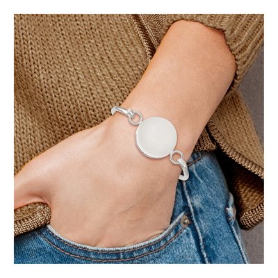 Sterling Silver Plate Bangle Bracelet – view 5