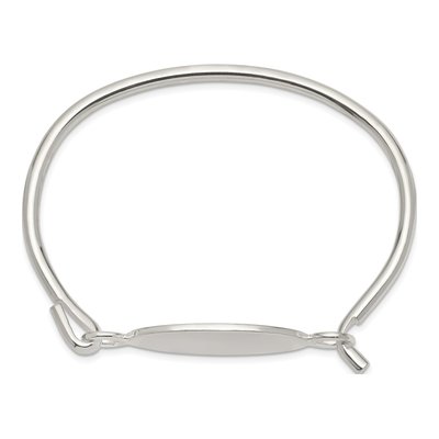 Sterling Silver Oval Plate Bangle Bracelet – view 2