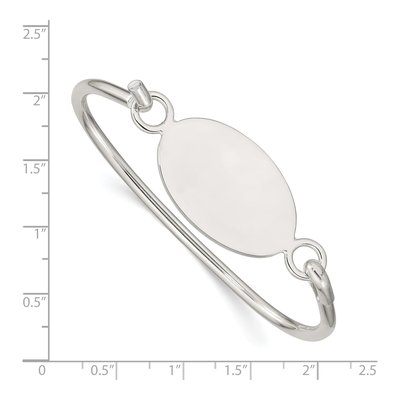 Sterling Silver Oval Plate Bangle Bracelet – view 3