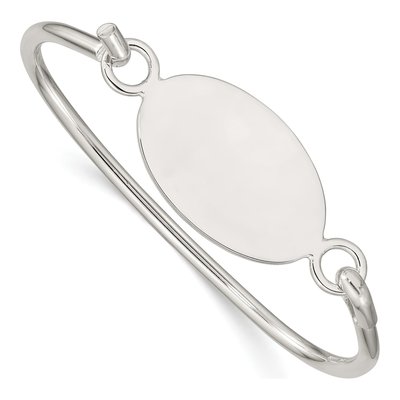 Sterling Silver Oval Plate Bangle Bracelet