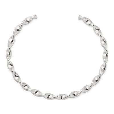 Sterling Silver Twist Cuff Bracelet – view 3