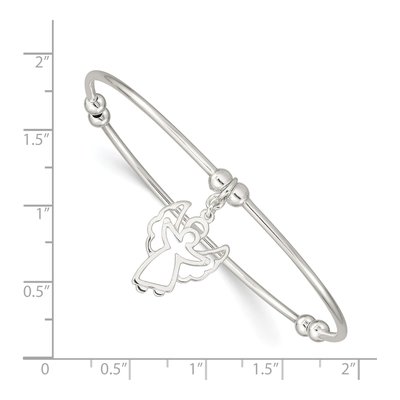 Sterling Silver Angel Stretch Bangle Bracelet – view 4
