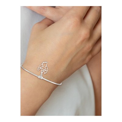 Sterling Silver Angel Stretch Bangle Bracelet – view 5