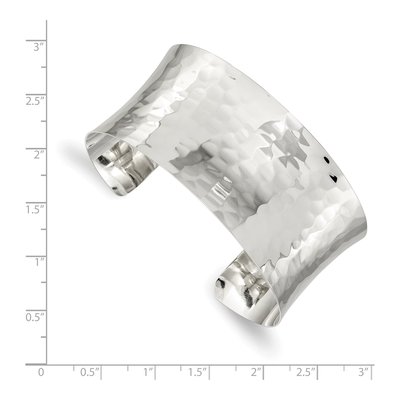 Sterling Silver Hammered Cuff Bracelet – view 4
