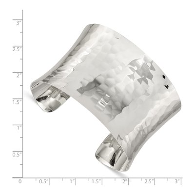 Sterling Silver Hammered Cuff Bracelet – view 3