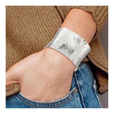 Sterling Silver Hammered Cuff Bracelet – view 4