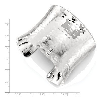 Sterling Silver Hammered Cuff Bracelet – view 4