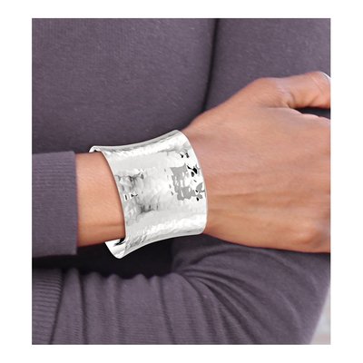 Sterling Silver Hammered Cuff Bracelet – view 5