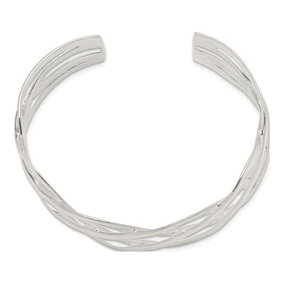 Sterling Silver Woven Cuff Bracelet – view 3