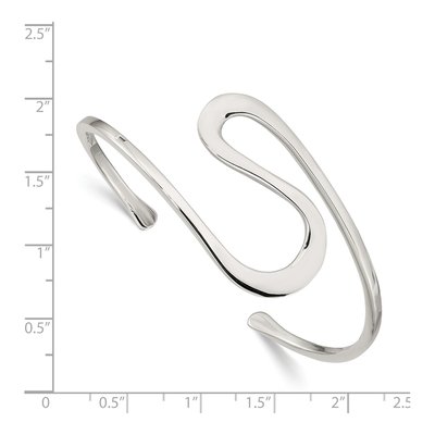 Sterling Silver Abstract Cuff Bracelet – view 3
