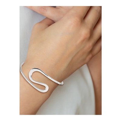 Sterling Silver Abstract Cuff Bracelet – view 4