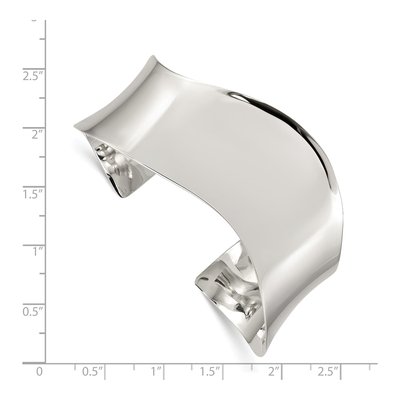Sterling Silver Wave Cuff Bracelet – view 4