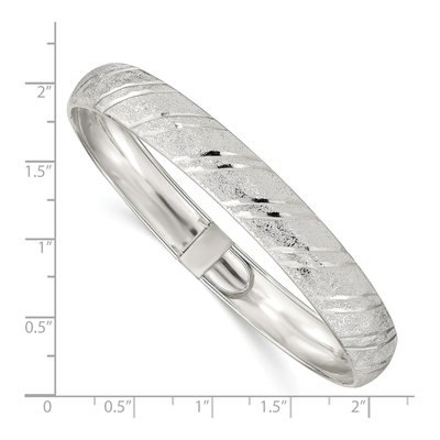 Sterling Silver Diamond-Cut Flexible Bangle Bracelet – view 4