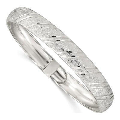 Sterling Silver Diamond-Cut Flexible Bangle Bracelet