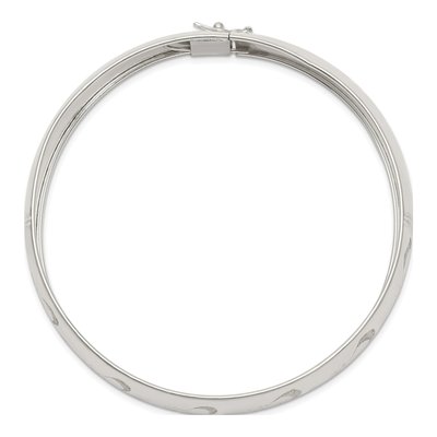Sterling Silver Diamond-Cut Adjustable Bangle Bracelet – view 3