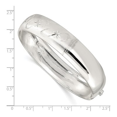Sterling Silver Diamond-Cut Adjustable Bangle Bracelet – view 4