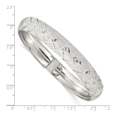 Sterling Silver Diamond-Cut Flexible Bangle Bracelet – view 4