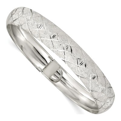 Sterling Silver Diamond-Cut Flexible Bangle Bracelet