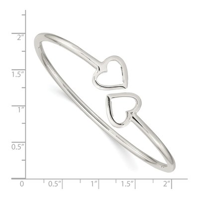 Sterling Silver Heart Cuff Bracelet – view 4
