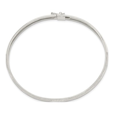 Sterling Silver Diamond-Cut Flexible Bangle Bracelet – view 3