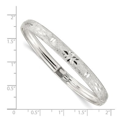 Sterling Silver Diamond-Cut Flexible Bangle Bracelet – view 4