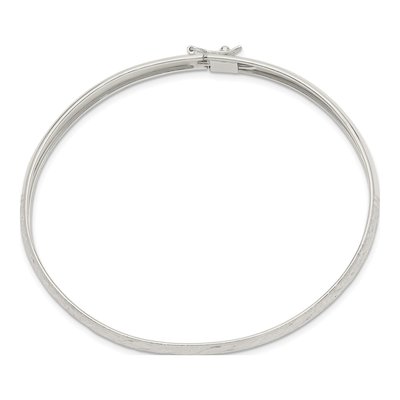 Sterling Silver Diamond-Cut Flexible Bangle Bracelet – view 3