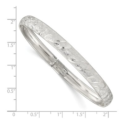 Sterling Silver Diamond-Cut Flexible Bangle Bracelet – view 4