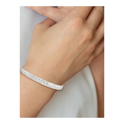Sterling Silver Diamond-Cut Flexible Bangle Bracelet – view 5