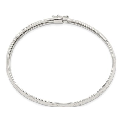 Sterling Silver Diamond-Cut Flexible Bangle Bracelet – view 2