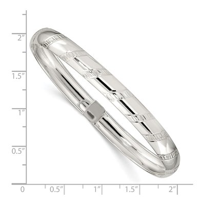 Sterling Silver Diamond-Cut Flexible Bangle Bracelet – view 4