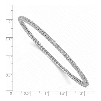 Sterling Silver CZ Bangle Bracelet – view 3