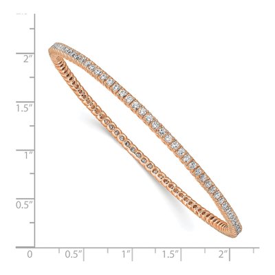 Rose Gold-Plated Sterling Silver CZ Bangle Bracelet – view 3