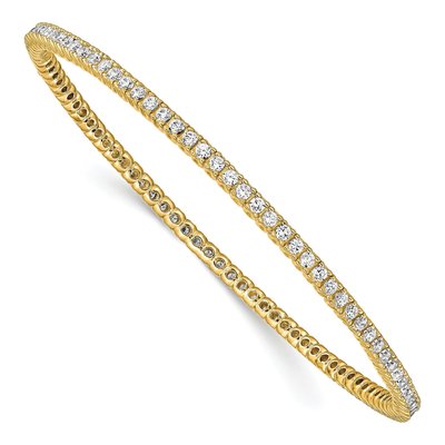 Gold-Plated Sterling Silver CZ Bangle Bracelet